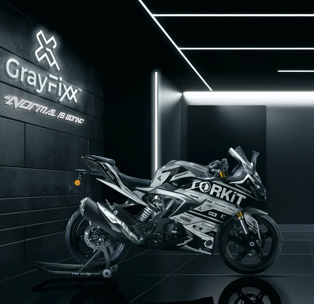 Torkit Edition Full Body Sticker For Apache 310 RR | Printed In Premium Gloss Vinyl With FPF(Fade Protection Film), Water Proof, Precut Sticker, Pack Of 1 For Both Side